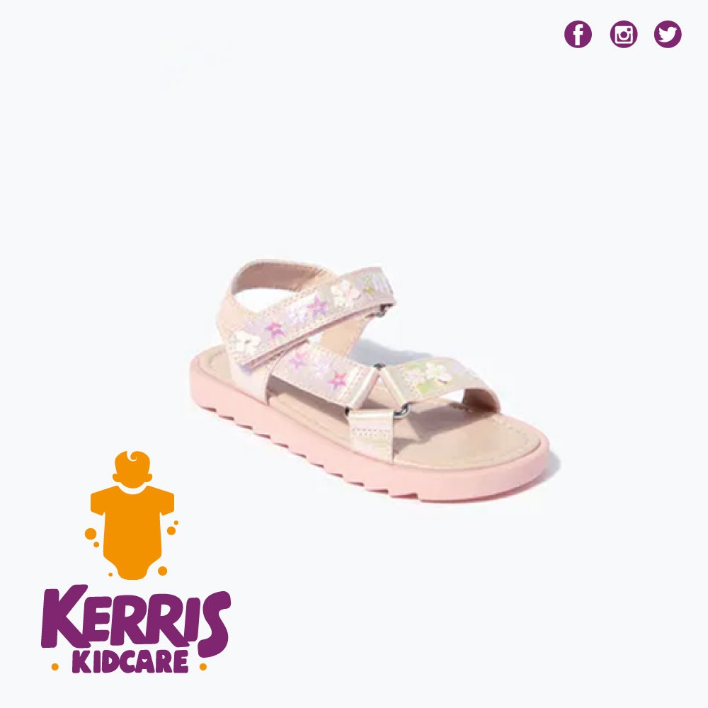 Girls Pink Floral Sandals